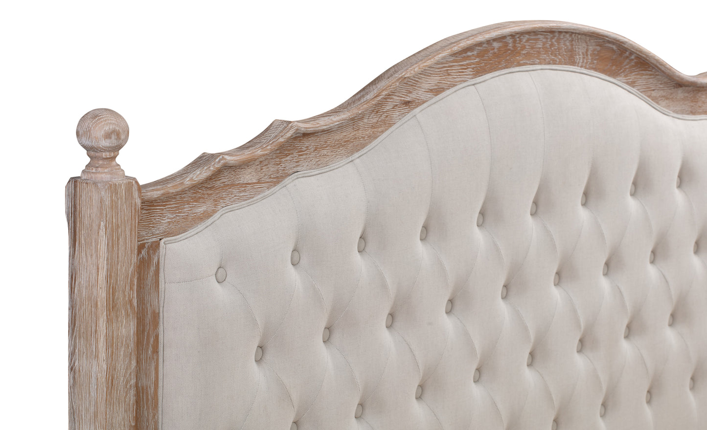 FABIAN King European Oak & Upholstered Bed