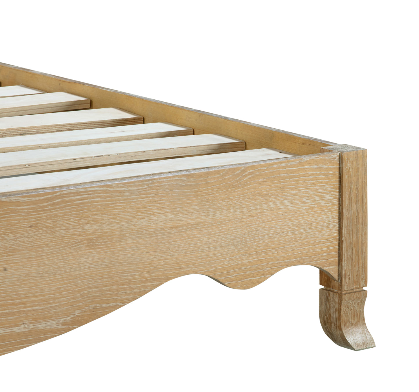 SIERRA Rattan Queen European White Oak and Rattan Bed