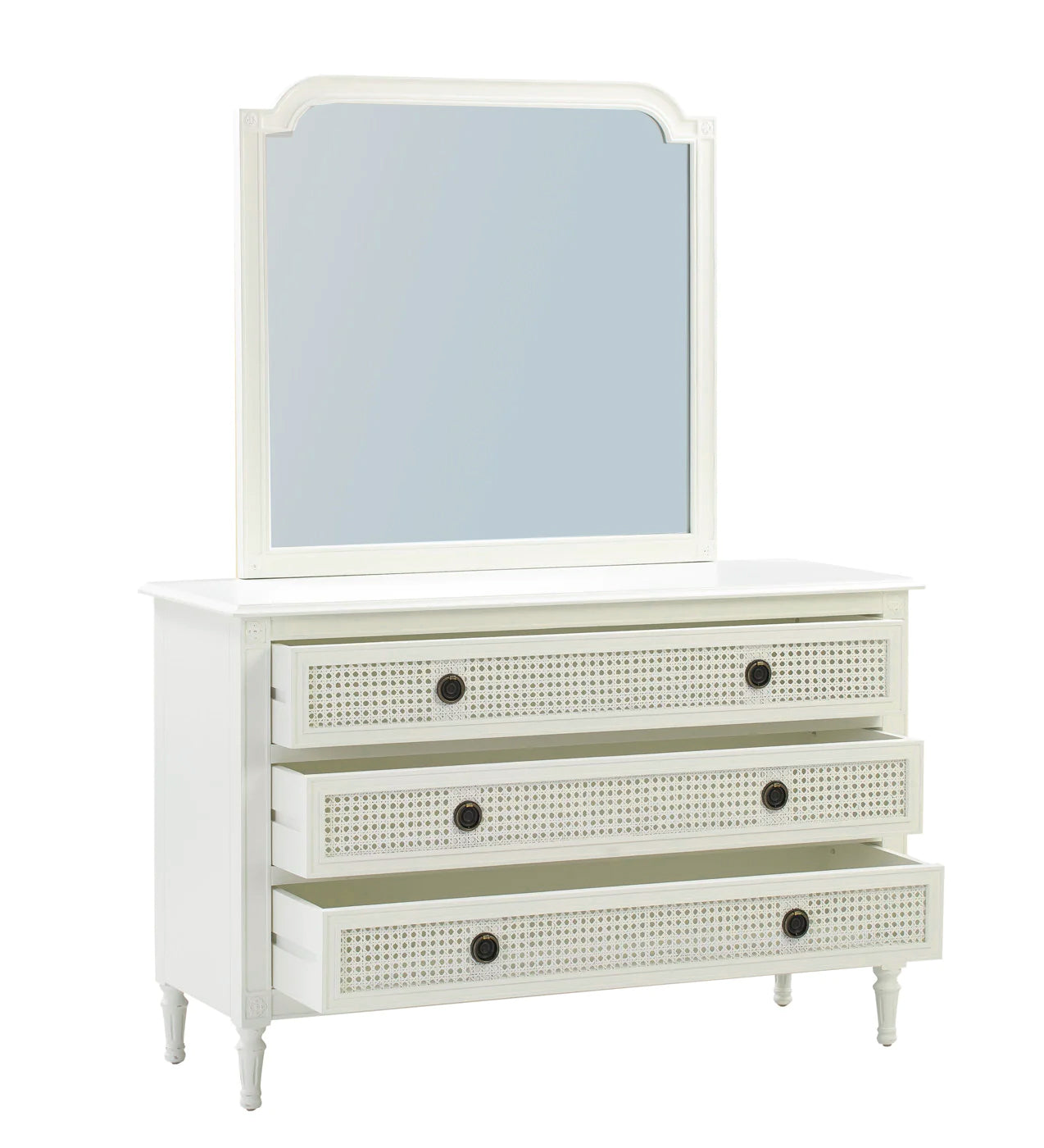 PALOMA Dressing Table Mirror French Style White "Distressed" Finish